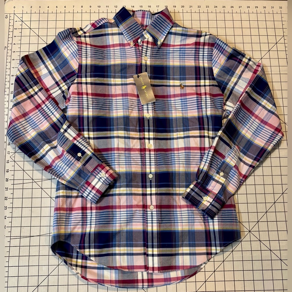 NWT Polo Ralph Lauren Men’s Small Plaid Classic Fit Button Down Shirt